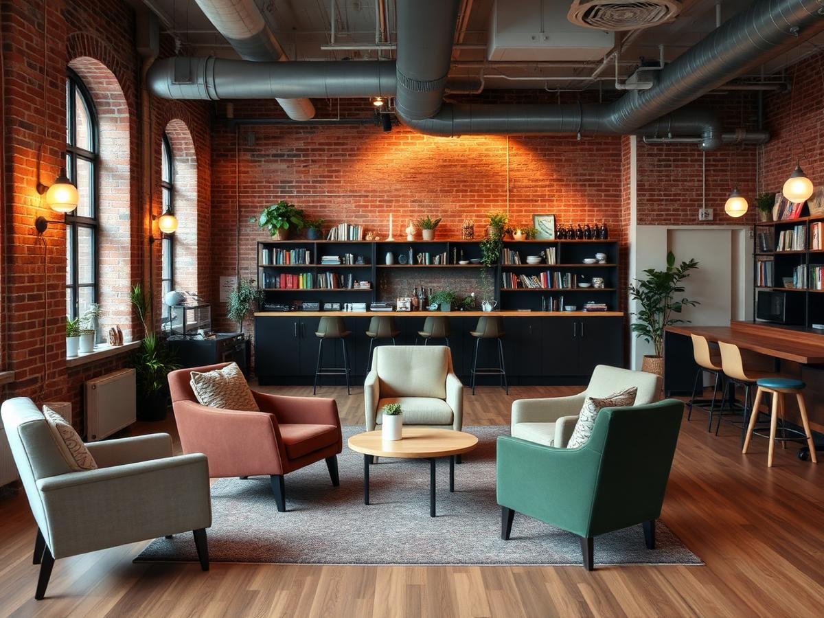 Common area with mismatched chairs
